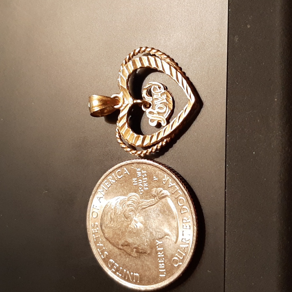 14K Gold Heart with Love - Picture 3 of 5